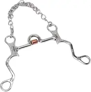 Vomeko 120mm Stainless Steel Horse Bit, Horse Mouth Snaffle,Snaffle Bit with Chain Mouth for Equestrian Training and Horse Riding Gear