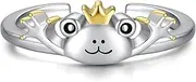 [Zepmais] Adjustable Frog Toe Ring for Women 925 Sterling Silver for Women-Cute Frog Jewelry Gift for Nature Lovers Summer Boho Ring