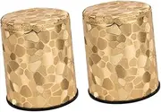 ERINGOGO 2Pcs Cheating Leather Dice Cup Cylindrical Design for Fun Games Ktv Parties Safe Material Stylish Golden Pattern for Friends Family