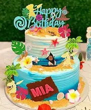 JeVenis Moana Cake Topper Moana Birthday Cake Decor Moana Cupcake Topper for Birthday Baby Shower Party Supplies