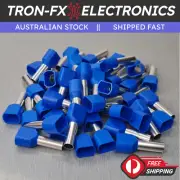 TE6014 10AWG 2*6mm² BLUE Insulated Dual Ferrule Bootlace Crimp Cord Ends