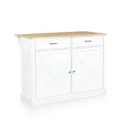 Drop Leaf Rolling Kitchen Island Bar Cart Buffet Sideboard Drawer Cabinet Table