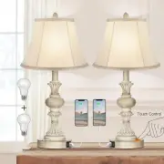 PARTPHONER Touch Control Table Lamp Set of 2, 3-Way Dimmable Bedside Nightstand