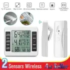 Wireless Digital Fridge Thermometer With 2 Sensors Freezer Alarm Gauge Monitor