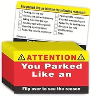 Bad Parking Cards - 100pcs You Parked Like A Fool Card, Lightweight Stocking Stuffer Gift | Funny Learning Poor Parking Notification Violation Cards Parking Cards, Your Parking Suck Cards For Adults