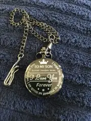 “To My Son I Love You” Black Vintage Pocket Watch. Brand New. Free Shipping!!!