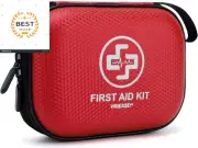 Mini First Aid Kit - 150 Piece Small Waterproof Hard Shell Medical Kit for Home,