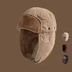 Corduroy Snow Cap Warm Winter Ski Cap Casual Winter Bomber Hat Men Women