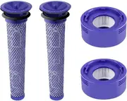 Filter Kit with 2 Post Motor Filters for Dyson V7 V8 and 2 Pre Motor Filters for Dyson V6 V8 V7 DC58 DC59 Dyson Vacuum Cleaner Accessory