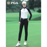 在飛比找ETMall東森購物網優惠-美國PGA 新款高爾夫女裝套裝衣服褲子夏季長袖T恤運動服裝