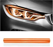 12 X 48inch Car Light Tint Film, Cuttable&Stretchability Car Headlight Taillight Fog Light Vivid Vinyl Wrap Protector,Non-Marking Self-Adhesive Decals Car Decor (Orange)