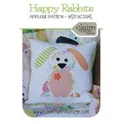 Happy Rabbits Applique Cushion Pattern By Claire Turpin Design Quilting Sewing DIY