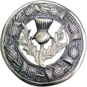 [Generic] Men's Scottish Thistle Kilt Fly Plaid Brooch Antique Finish 3"/ Celtic Brooch