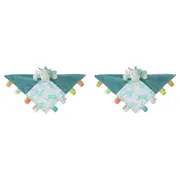 2x Mary Meyer Taggies Drax Dragon 33x33cm Plush Blanket Kids 0+ Toy Blue