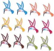 HOODANCOS 2Set Hummingbird Sew Patches for Clothing Bags and Crafts Embroidered Applique Decorative Cloth Accessories Easy Sew Unique Design for Repairing