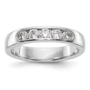 0.47ct. CZ Solid Real 14K White Gold 5-2.9mm Stone Wedding Band Ring
