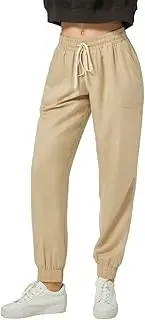 [ASSUAL] Women's Joggers Pants Woven Elastic Tapered Running Sweatpants Stretch Drawstring Waist with Pockets