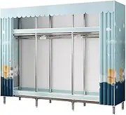 Polyester Portable Closets with Curtain Large Capacity Storage Organizer Strong Wardrobe for Bedroom Living Room