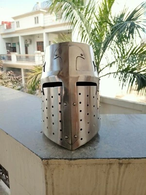 Crusader Templar Helmet Crusader Helmet Medieval Knight w/ Mason's Cross
