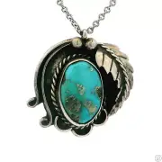 Vintage Zuni Sterling Silver Pendant Signed Lucy Gchachu 24 Inch Necklace