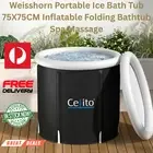 Weisshorn Portable Ice Bath Tub 75X75CM Inflatable Folding Bathtub Spa Massage
