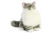 Aurora Charming Fat Cats Dumpling Tabby Stuffed Animal - Cuddly Companions - Aesthetic Appeal - Gray 9.5 Inches
