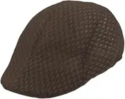 [STARTIST] Men's Mesh Flat Cap for Men Women Newsboy Hat for Golf Gardening Fishing Travel