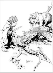 Art Sale! FRANK FRAZETTA LORD OF RINGS TOLKIEN ART - FRODO & THE WARG Unframed