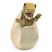 3134 Dinosaur Egg Hand Puppet, Size, Green, Tan, Brown