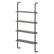 Giantex 4-Tier Industrial Bookshelf Display Shelves Wall Mounted Floating Shelves Brown