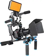 AKLOSIPY Lightweight Camera Stabilizer Kit with Top Handle Follow Rods Shoulder Rig for Camera Rig and Handle