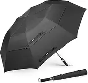 Prospo 62 Inch Portable Golf Umbrella Oversize Automatic Open Stick Umbrella, Extra Large Double Canopy Vented Windproof Waterproof Umbrella for Rain