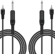 Bolvek RCA to 6.35mm 1/4 inch, 2 Pack 6ft RCA Male to 6.35mm TS Mono Male Jack Adapter Audio Cable for Speaker Mixer Amplifier TV AV Receiver Guitar