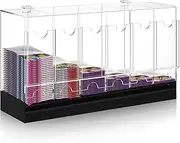 Colingmill 6 Slots Acrylic Booster Pack Dispenser with Black Base, Card Dispenser Storage and Organizer, for Trading Card, Booster Packs, Sports & More