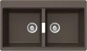 Abey Horizont Schock Stone Double Bowl Inset Granite Sink N200S
