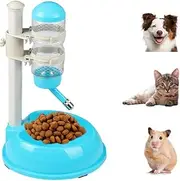 Plastic Dog Bowls for Small Dogs, with No Drip Dog Crate Water Bottle Dispenser, Adjustable Height, 3 in 1 Standing Drinking Detachable Food Automatic Slow Water Feeder for Pet Dog Kitten