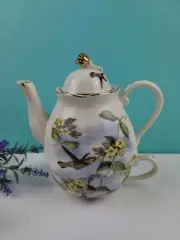 Peppertree Tabletops - Hummingbird - Porcelain Teapot w/Lid & Teacup, Floral