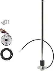X AUTOHAUX Fuel Sending Unit and Gauge Kit Boat Fuel Sending Unit Marine Fuel Sender Unit Metal 18.7" 1 Set Silver Tone Black White 0-190 Ohm