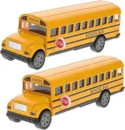 BRIGHTFUFU 2pcs School Bus Model Toys Yellow School Bus Boys Toys Car Bus for Boys Age 4-7 Bus Toys for Age 1-3 Race Car Toys Brain Toy Alloy