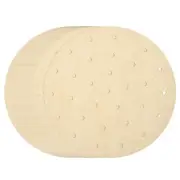 200pcs Air Fryer Liners 9 Inch Non-Stick Round Steamer Liners W Holes, Brown