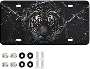 YXYZRMY License Plate Big Cat Red Aluminum Decorative Car Front License Plates 6” × 12”