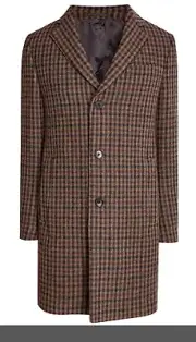 Salvatore Ferragamo Men's Check Wool Blend Coat Size 54 / US 44 - Italy Made