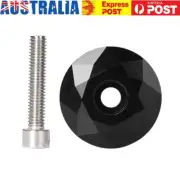 Black Aluminum Bike Stem Top Cap Mountain MTB Bike Headset Cap Cover with Bolt