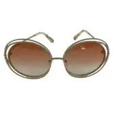 Chloe Women's Sunglasses Round Gold Rainbow Gradient Lens