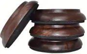 4pcs Upright Piano Caster Cups,premium Hardwood Piano Caster Pads Furniture Leg walnut