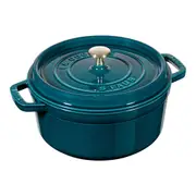Staub 24cm/3.8L Cast Iron Round Cocotte Pot w/ Lid Induction Cookware La Mer
