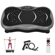 Advwin Vibration Machine Full Body Fitness Vibration Platform Workout Machine w/Resistance Bands 120 Speed Levels & 10 Preset Workouts Remote Control Grey