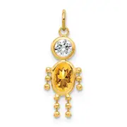 10K Yellow Gold November Boy Birthstone Charm