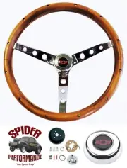 1948-59 Chevrolet pickup wood steering wheel RED BOWTIE 15" CLASSIC WALNUT