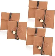 FOMIYES 3pcs Retro Cowhide Jewelry Storage Pouch Convenient Present Wrapping Bag for Necklaces Bracelets Items Durable and Reusable Accessory Organizer for and Travel